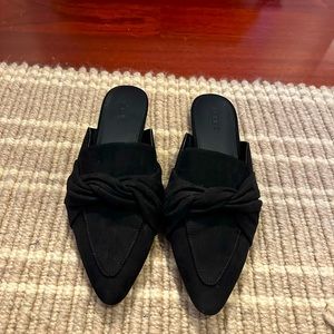 JCrew womens black suede mules